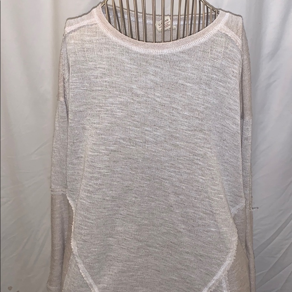 Cream long sleeve shirt
